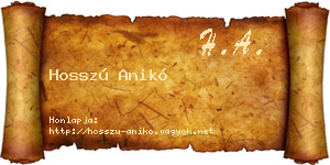 Hosszú Anikó névjegykártya